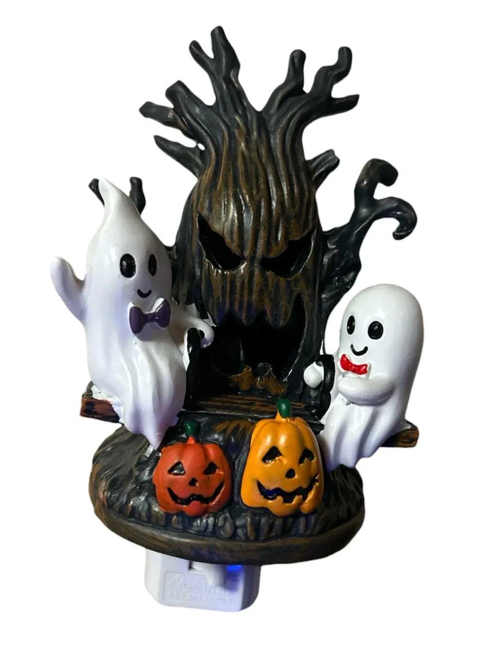 Halloween Ghost & Pumpkin LED nightlight - White/brown